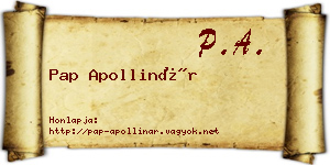 Pap Apollinár névjegykártya